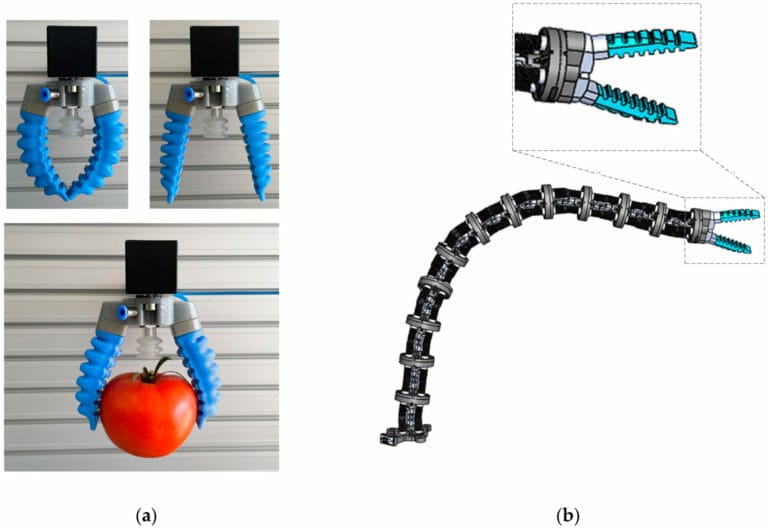 several bending variations of soft gripper PneuNets under pressure