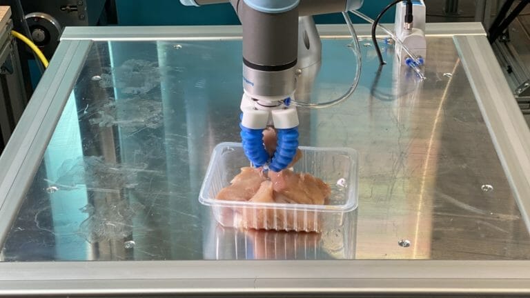 SoftGrippers in Poultry Processing Factories: Improving Efficiency with High Speed Delta Robots 5 packing chicken tenderoins