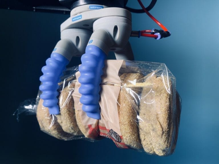 Pneumatic gripper softly clamping bun bag