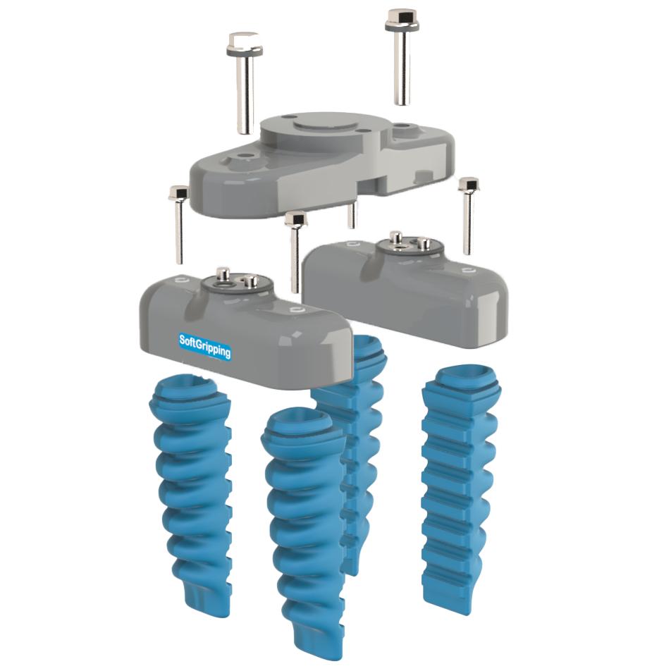 SoftGripper hygiénique 2 Explosion view of hygienic softgripper food handling tools