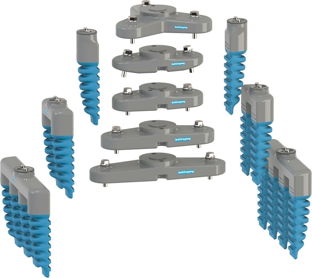 All elements of our industrial soft gripper bases and finger modules